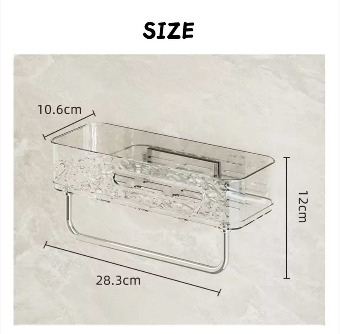 Wall Mounted Storage Rack With Towel Holder, Self Adhesive Transparent Shower Storage Rack, Bathroom Punch Free Storage Rack Wall Mounted Storage Rack With Towel Holder, Self Adhesive Transparent Shower Storage Rack, Bathroom Punch Free Storage Rack